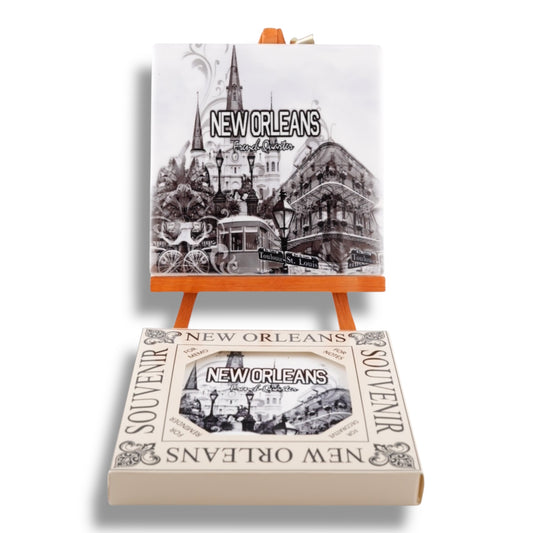 Saint Louis Cathedral Ceramic Coaster - local art - Coasters - New Orleans Souvenir