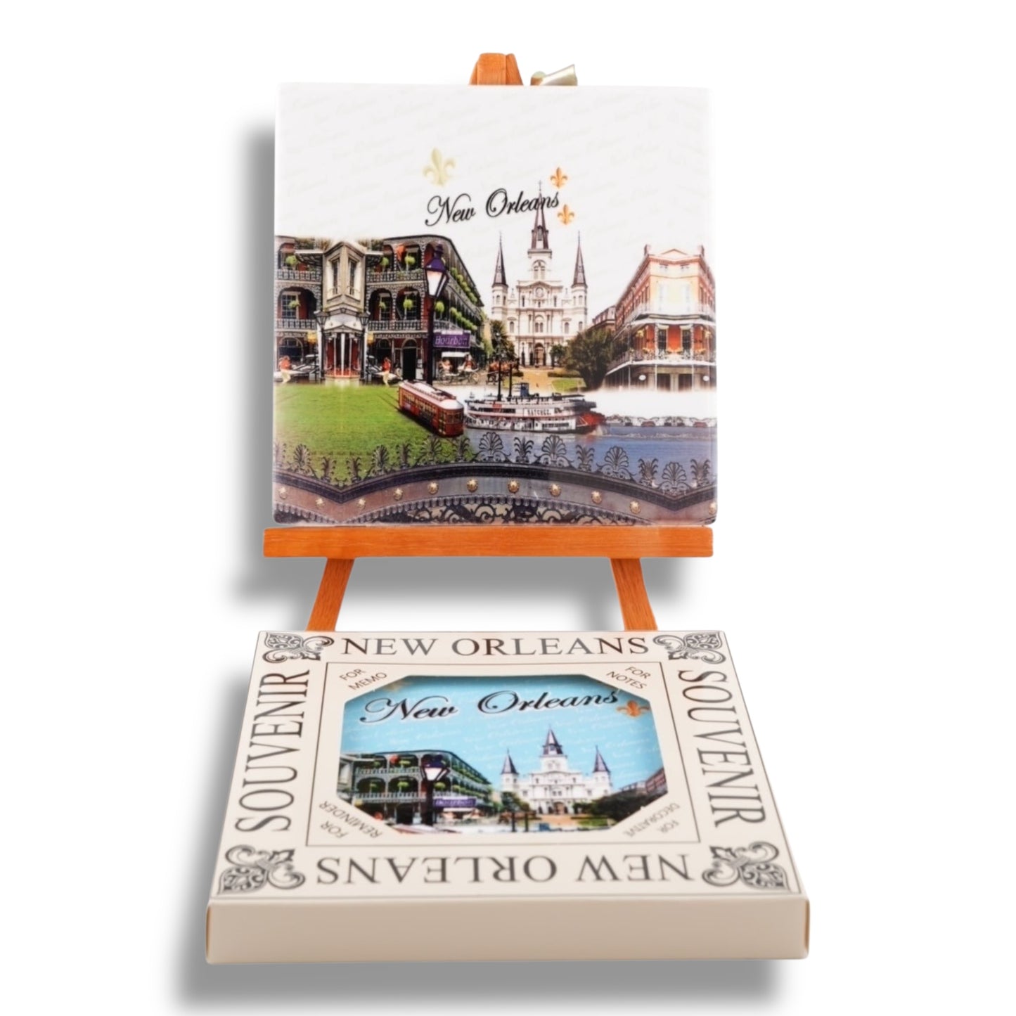 New Orleans Cityscape Ceramic Coaster - local art - Coasters