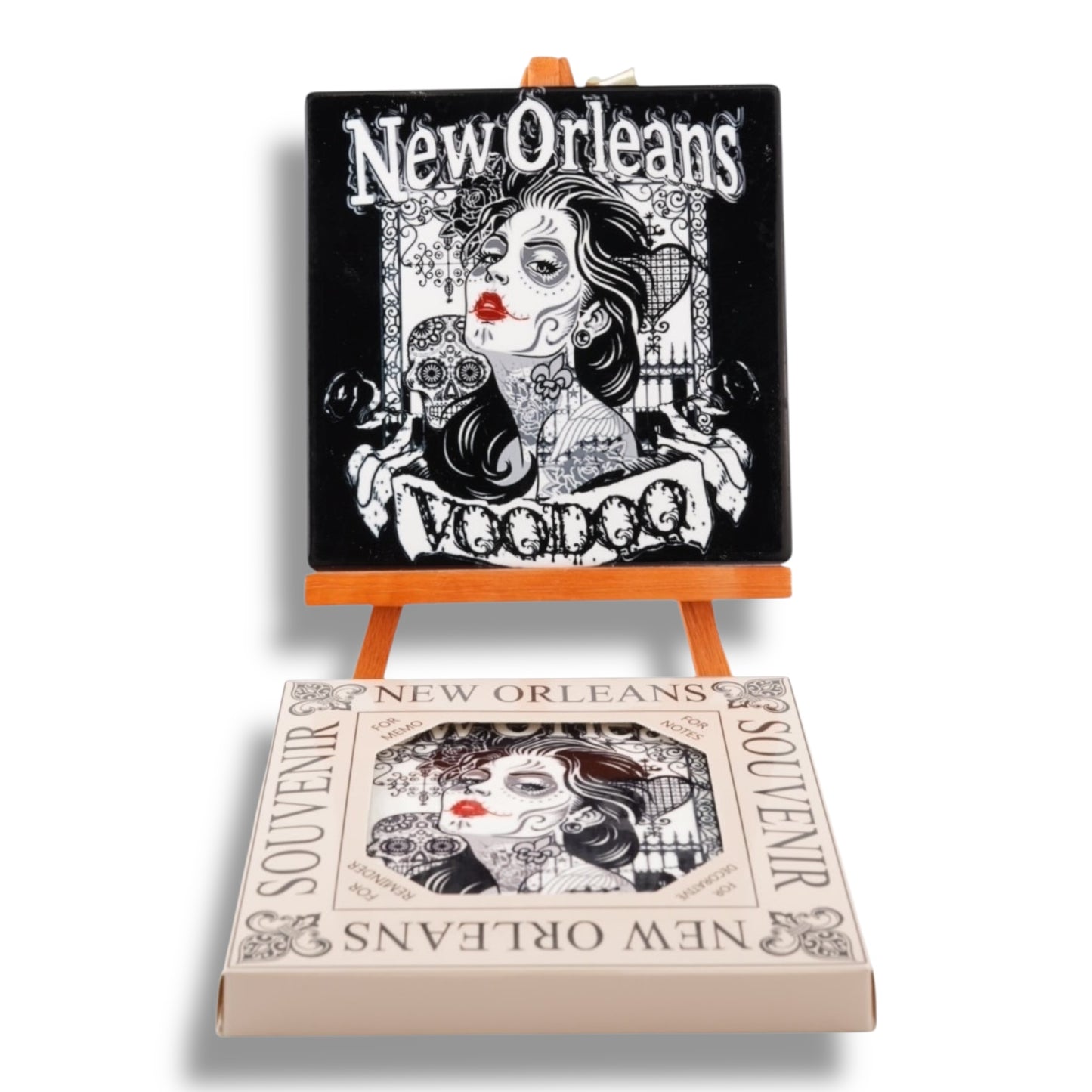 Voodoo Lady Ceramic Coaster - local art - Coasters - New Orleans Souvenir