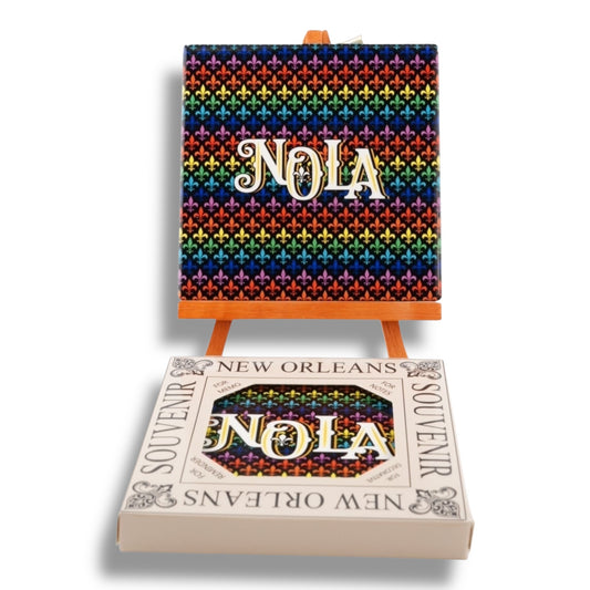 NOLA Rainbow Ceramic Coaster - local art - Coasters - New Orleans Souvenir
