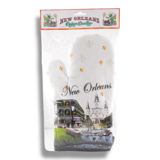 New Orleans Cityscape Oven Mitt - local art - Potholders & Oven Mitts