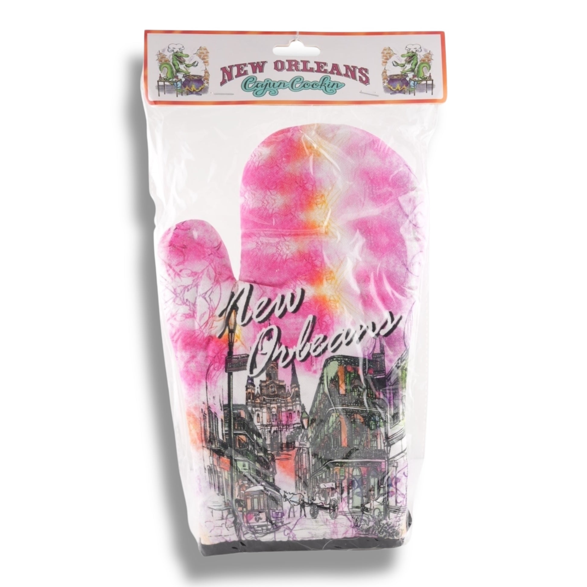 New Orleans Watercolor Cityscape Oven Mitt - local art, durable - Potholders & Oven Mitts