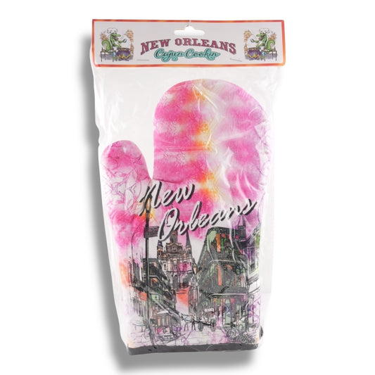 New Orleans Watercolor Cityscape Oven Mitt - local art, durable - Potholders & Oven Mitts