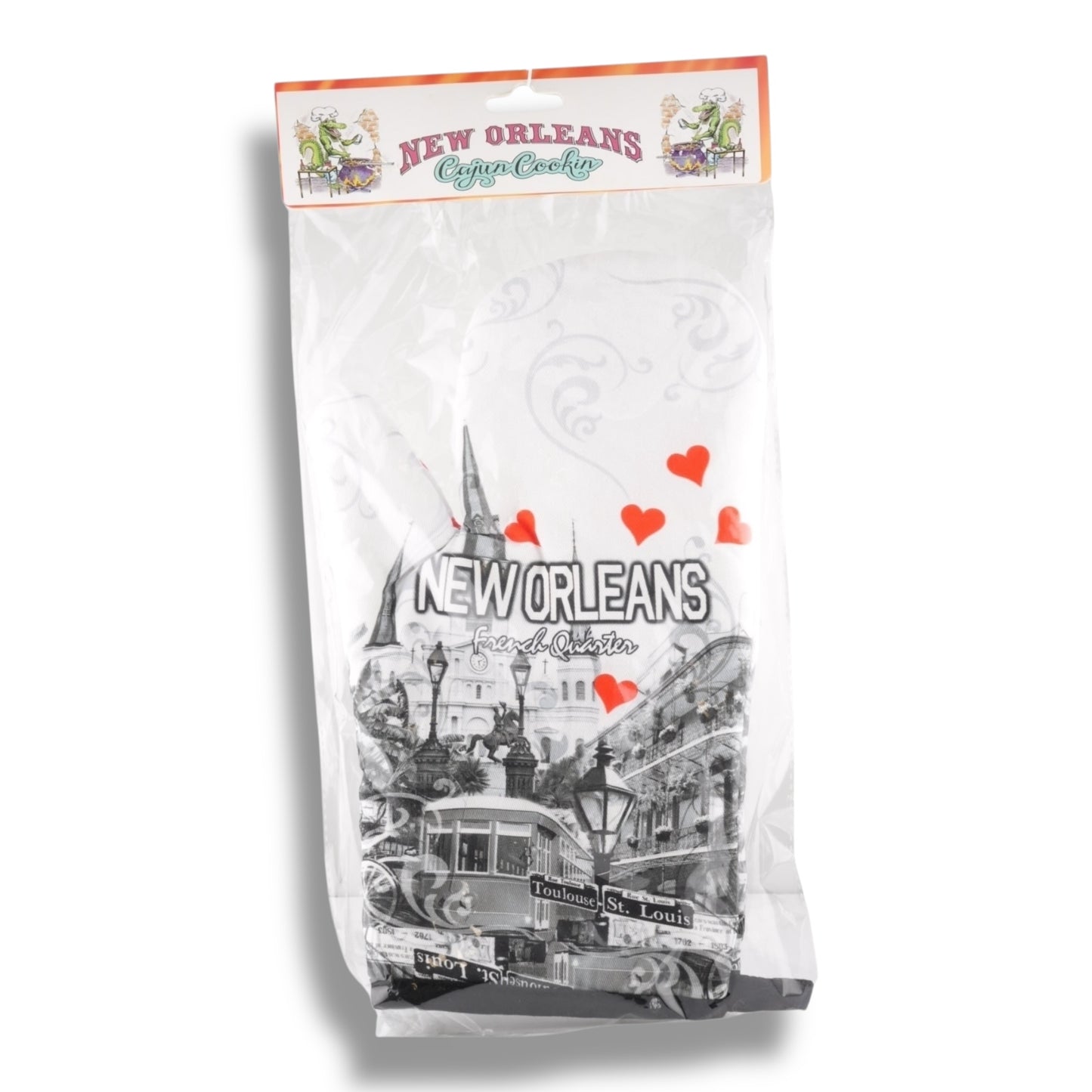 Cityscape With Hearts Oven Mitt - local art - Potholders & Oven Mitts - New Orleans Souvenir