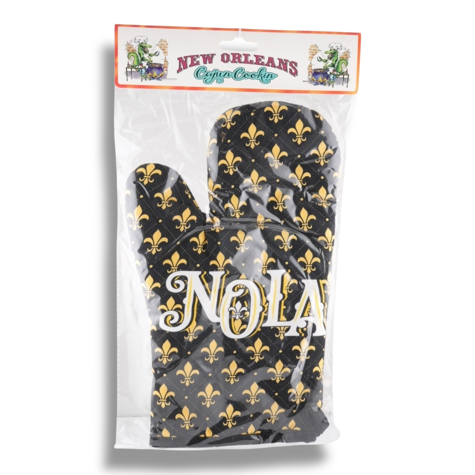 NOLA Black & Gold Oven Mitt - local art - Potholders & Oven Mitts - New Orleans Souvenir
