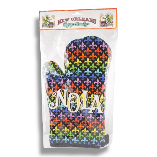 NOLA Rainbow Oven Mitt - local art, durable - Potholders & Oven Mitts - New Orleans Souvenir