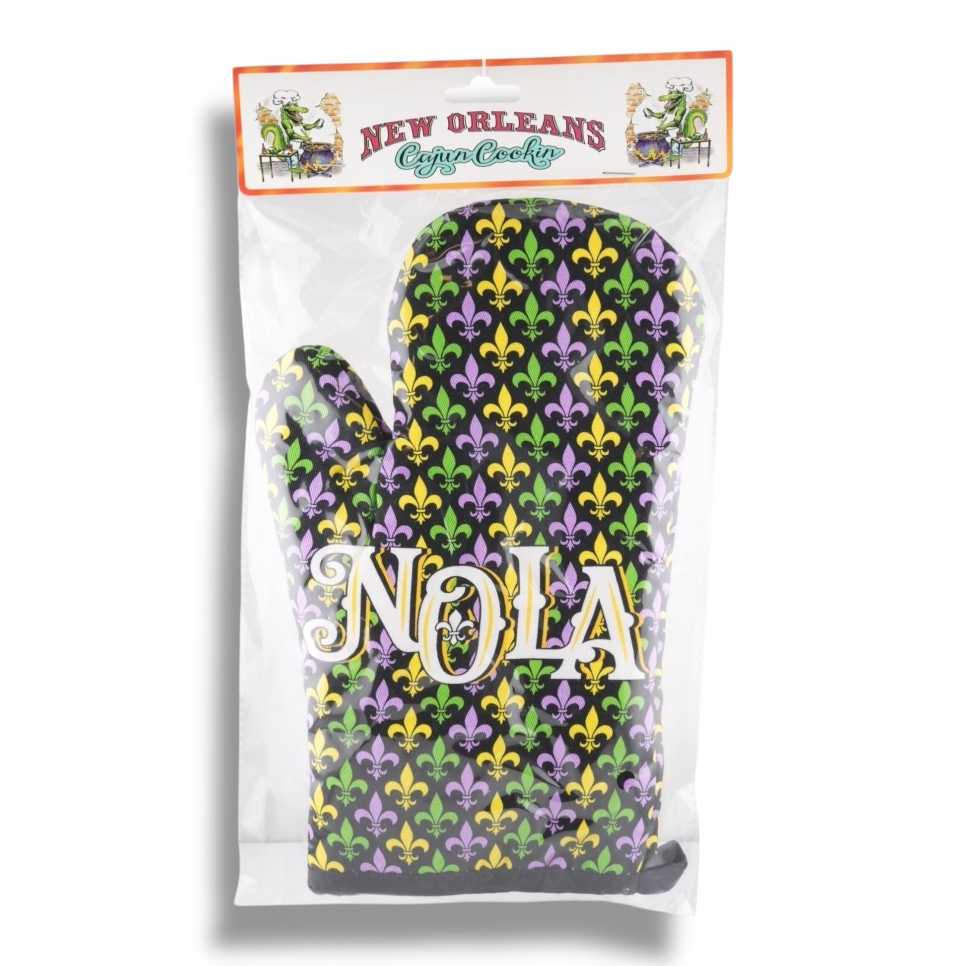 NOLA Mardi Gras Oven Mitt - local art - Potholders & Oven Mitts - New Orleans Souvenir