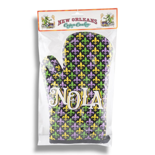 NOLA Mardi Gras Oven Mitt - local art - Potholders & Oven Mitts - New Orleans Souvenir