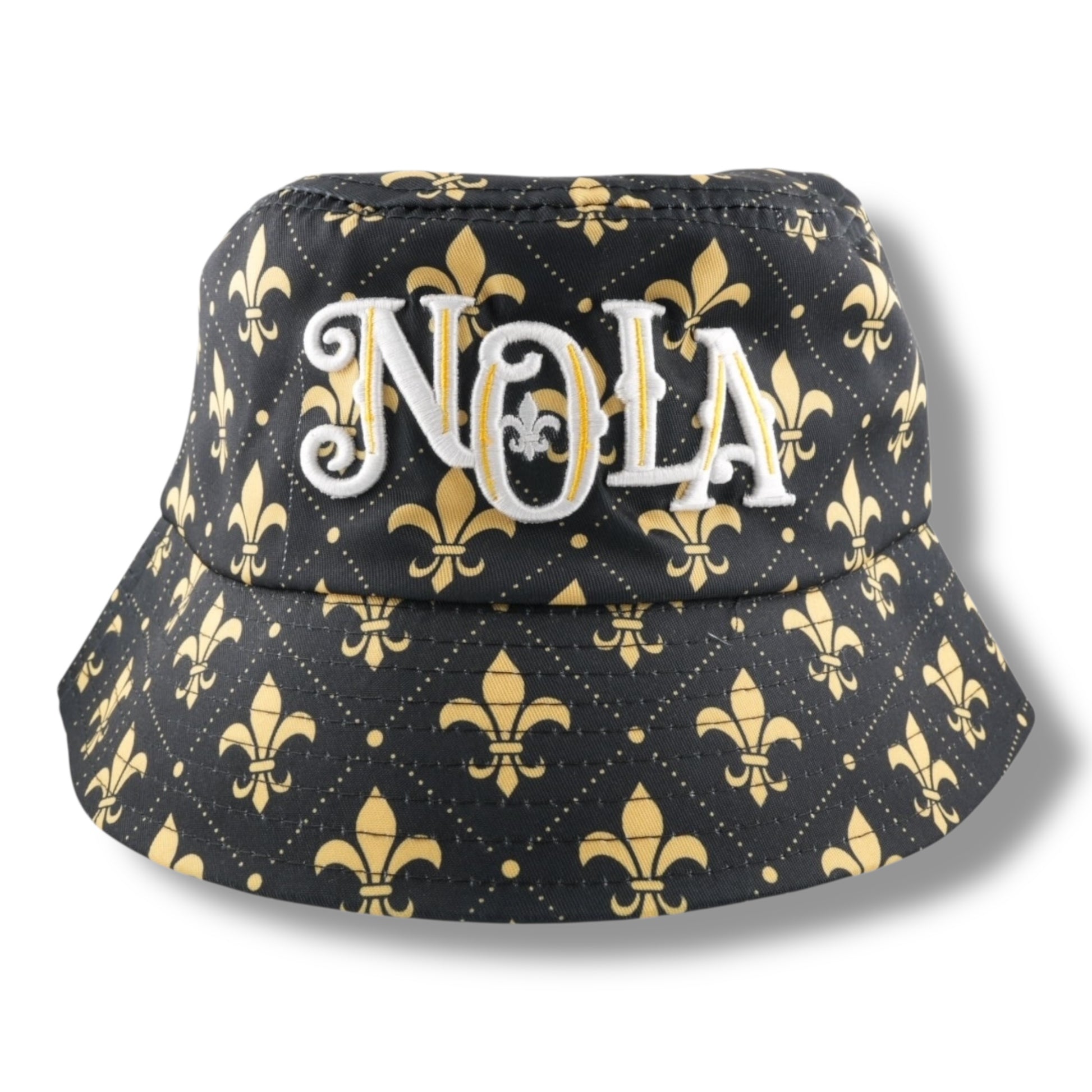 NOLA Black & Gold Bucket Hat - local art - Hats - New Orleans Souvenir
