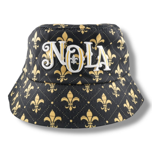 NOLA Black & Gold Bucket Hat - local art - Hats - New Orleans Souvenir