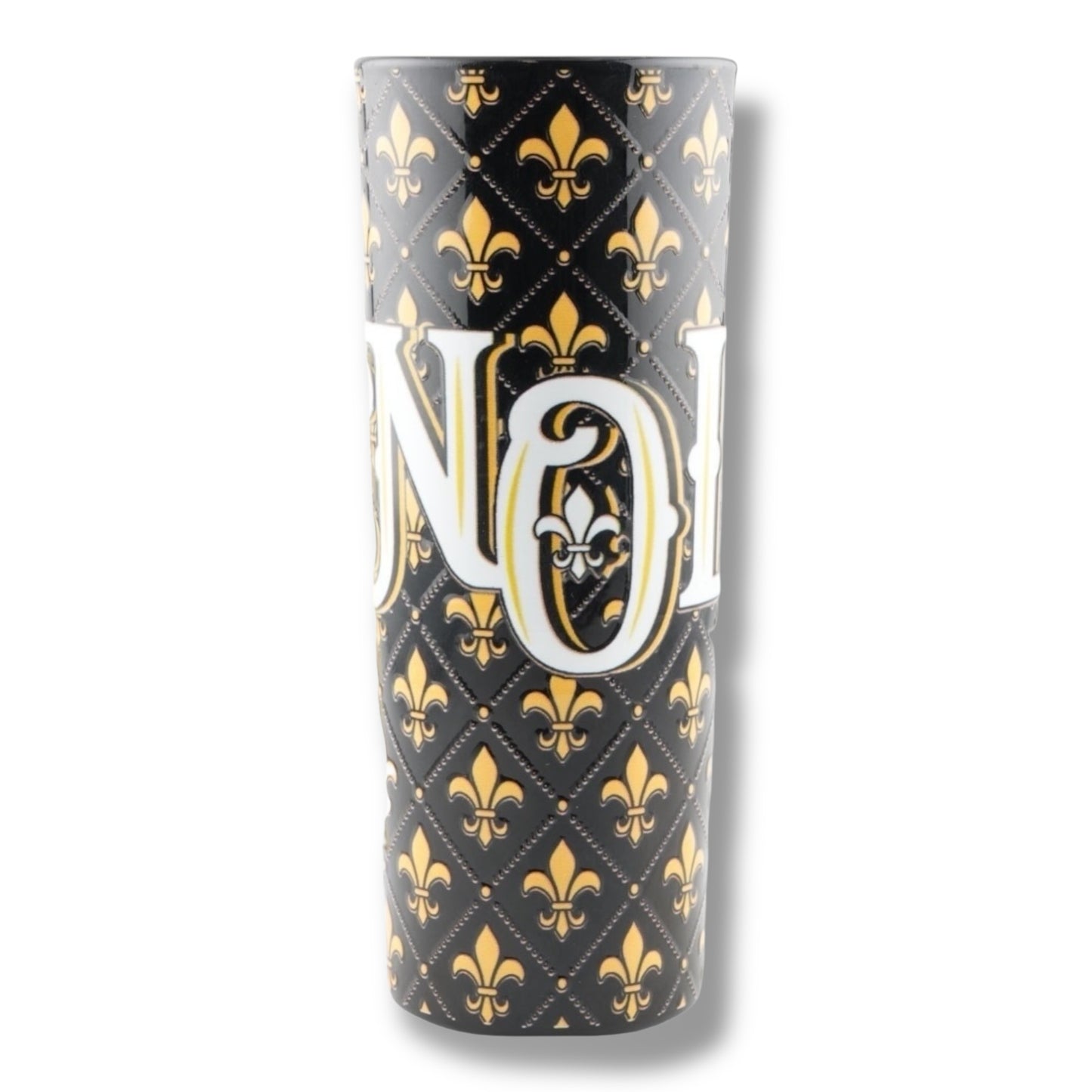 NOLA Black & Gold Tall Shot Glass - local art, vibrant - Shot Glasses - New Orleans Souvenir