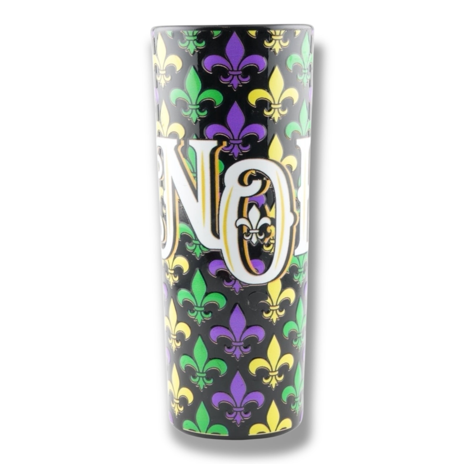 NOLA Mardi Gras Tall Shot Glass - Shot Glasses - New Orleans Souvenir - Local Art - Colorful - Vibrant