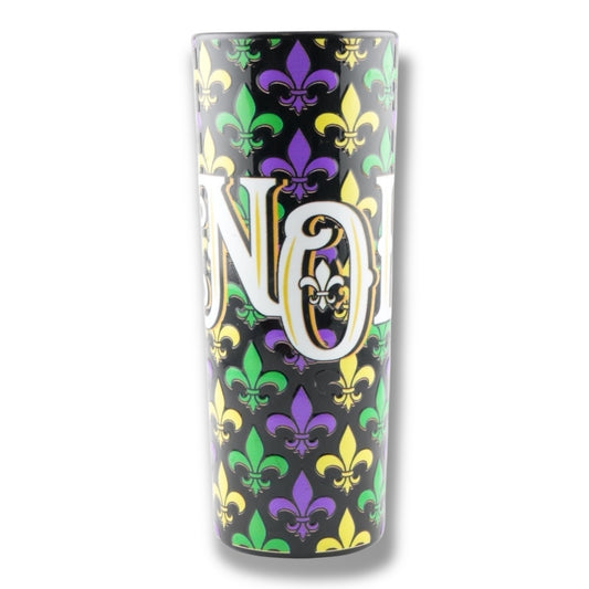 NOLA Mardi Gras Tall Shot Glass - Shot Glasses - New Orleans Souvenir - Local Art - Colorful - Vibrant