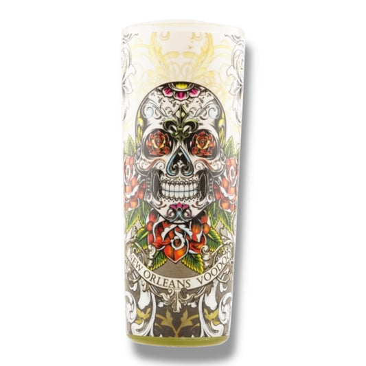 White Voodoo Skeleton Tall Shot Glass - local art - Shot Glasses - New Orleans Souvenir
