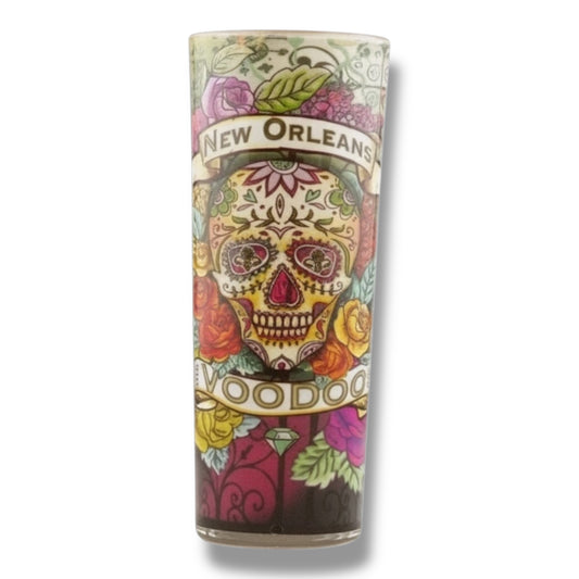 Green Voodoo Skeleton Tall Shot Glass - vibrant - Shot Glasses - New Orleans Souvenir