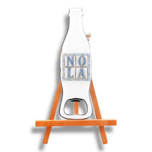 NOLA White & Blue Bottle-Shaped Opener - durable, vibrant - Bottle Openers - New Orleans Souvenir