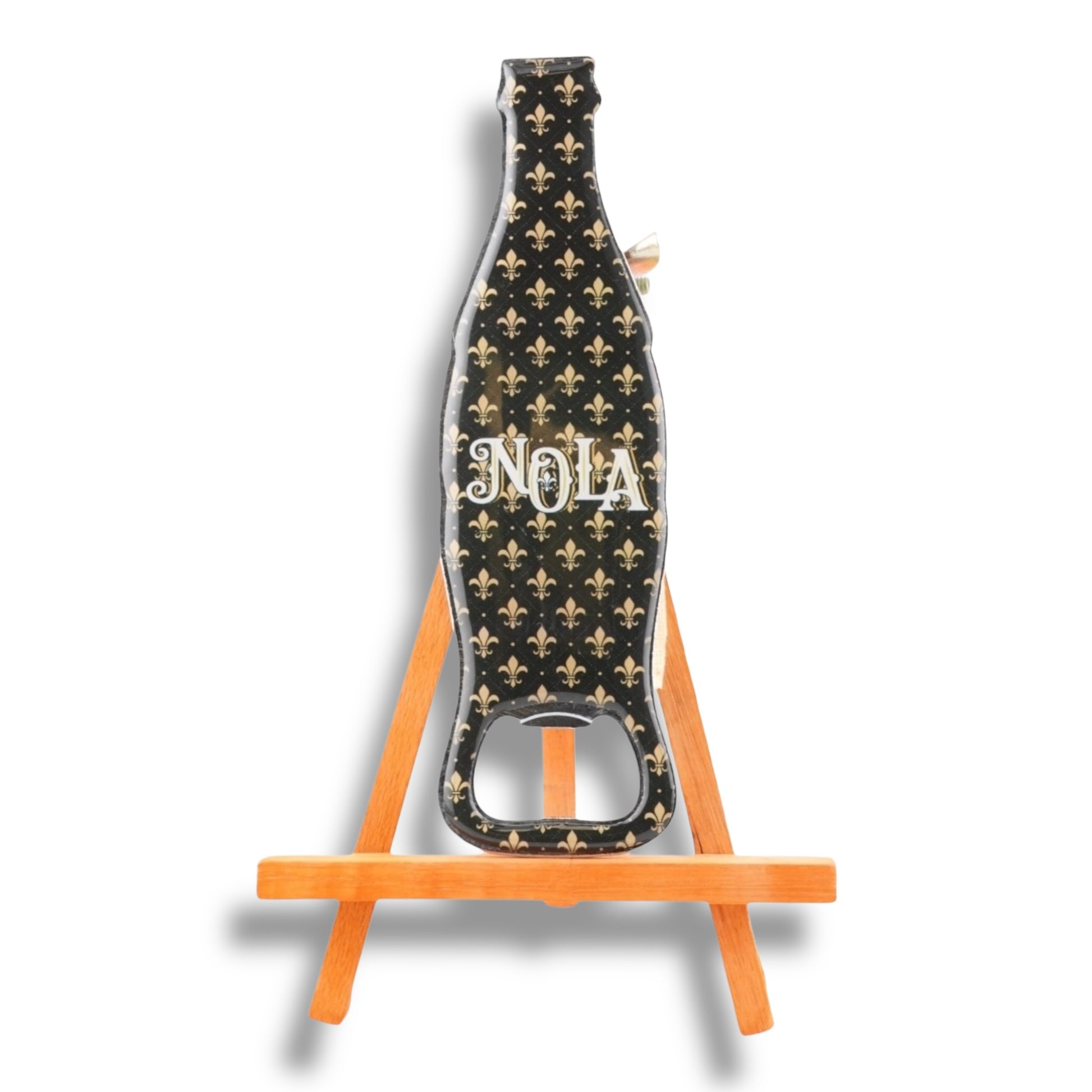 NOLA Black & Gold Bottle-Shaped Opener - Bottle Openers - New Orleans Souvenir