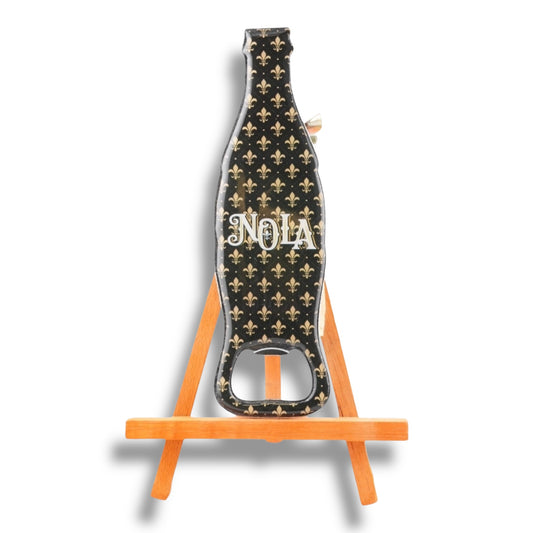 NOLA Black & Gold Bottle-Shaped Opener - Bottle Openers - New Orleans Souvenir
