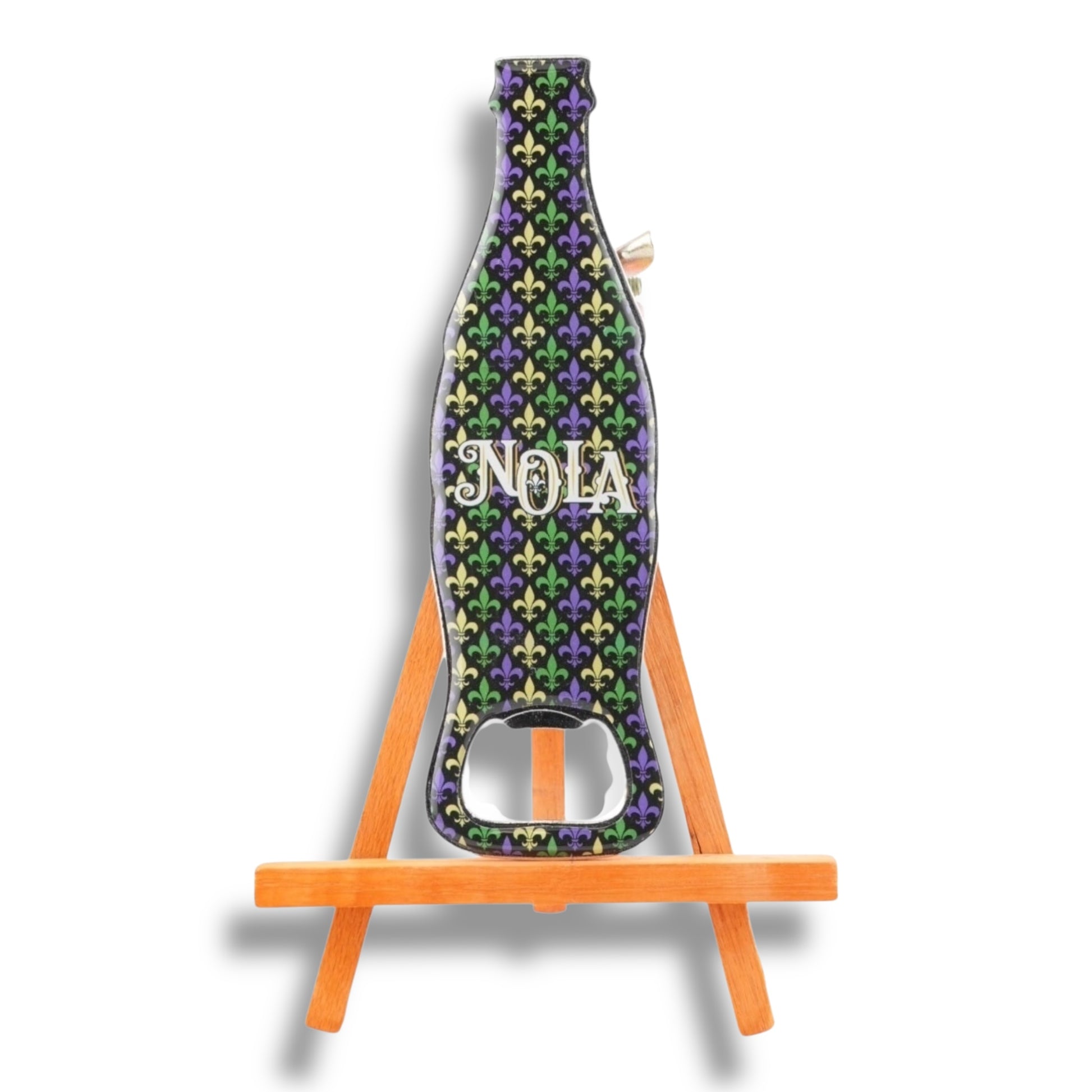 NOLA Mardi Gras Bottle-Shaped Opener - local art - Bottle Openers - New Orleans Souvenir