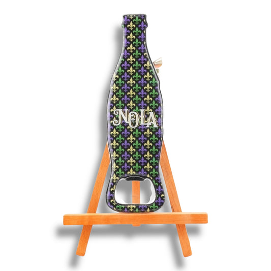 NOLA Mardi Gras Bottle-Shaped Opener - local art - Bottle Openers - New Orleans Souvenir