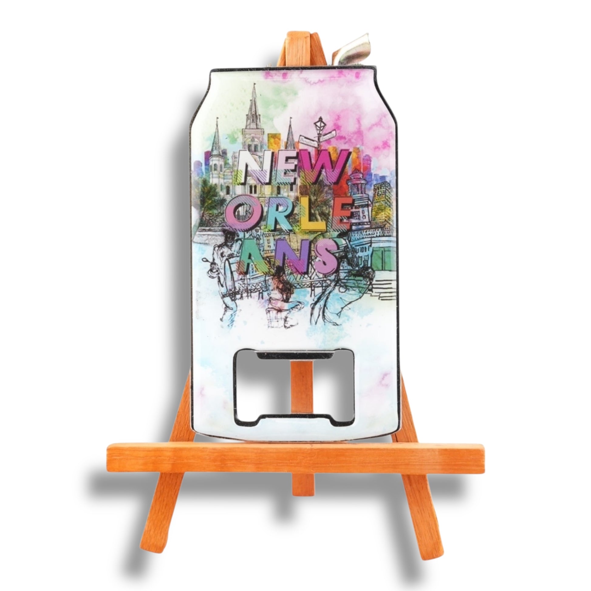New Orleans Fun Colors Can-Shaped Opener - local art - Bottle Openers