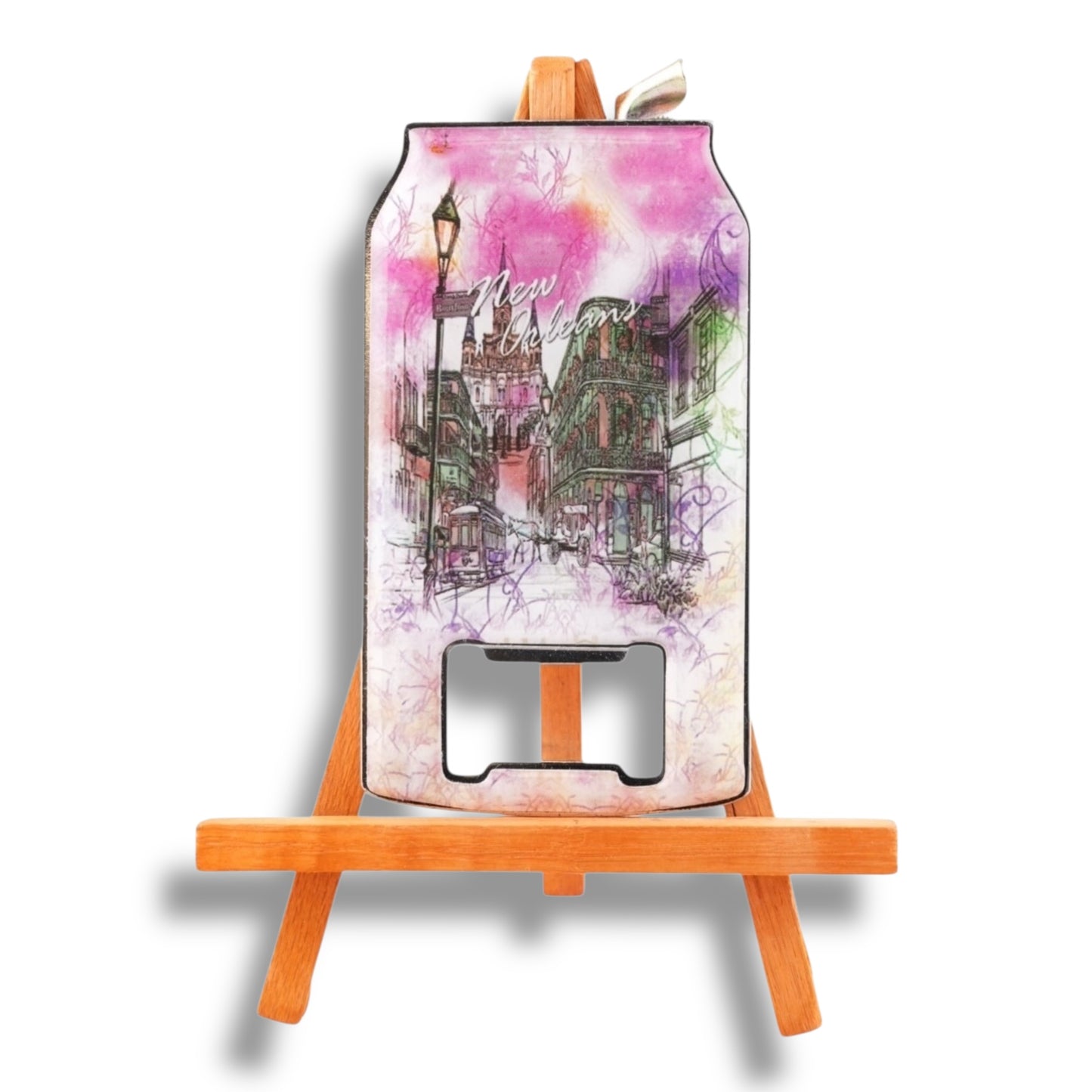 New Orleans Watercolor Cityscape Can-Shaped Opener - local art - Bottle Openers