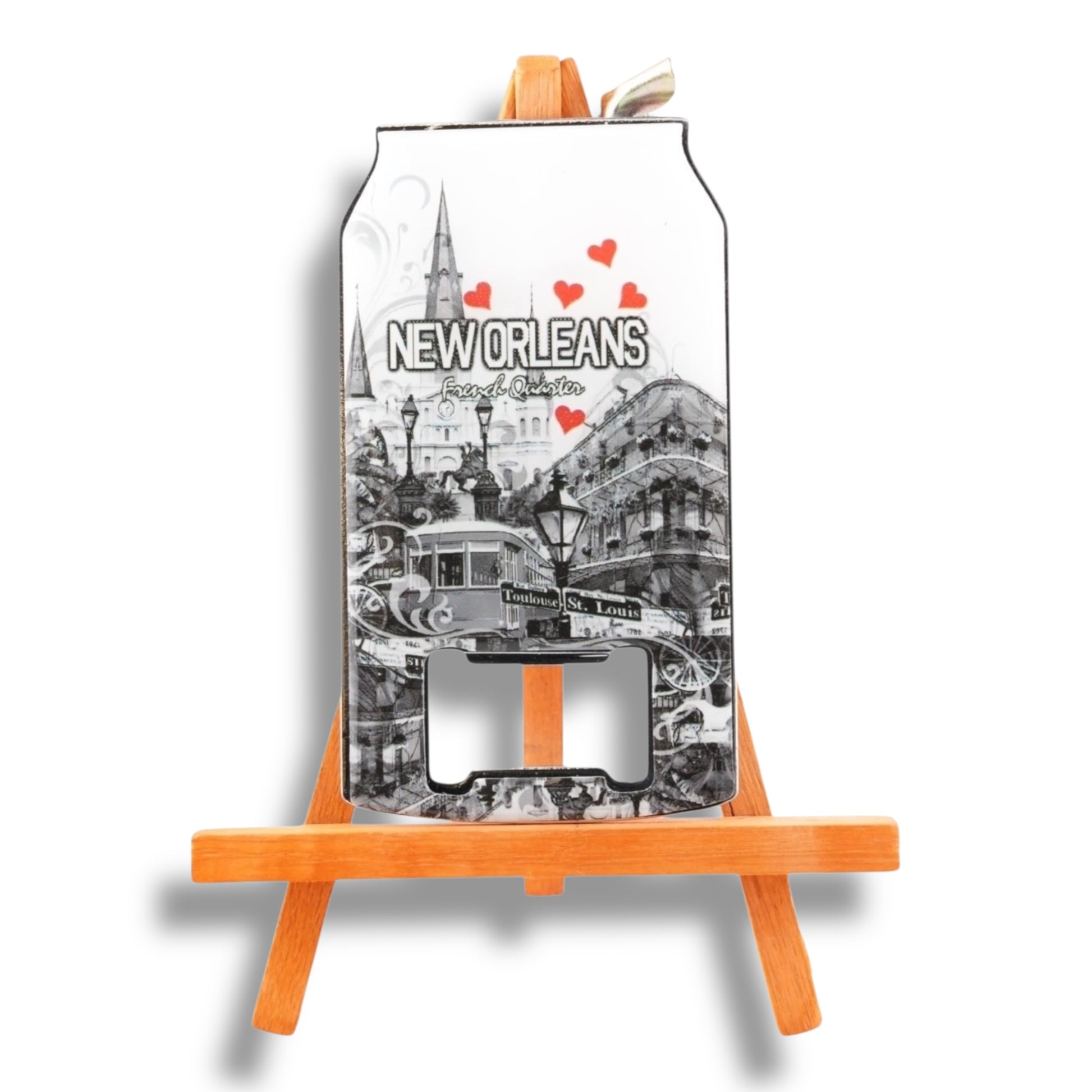 Cityscape With Hearts Can-Shaped Opener - Bottle Openers - New Orleans Souvenir