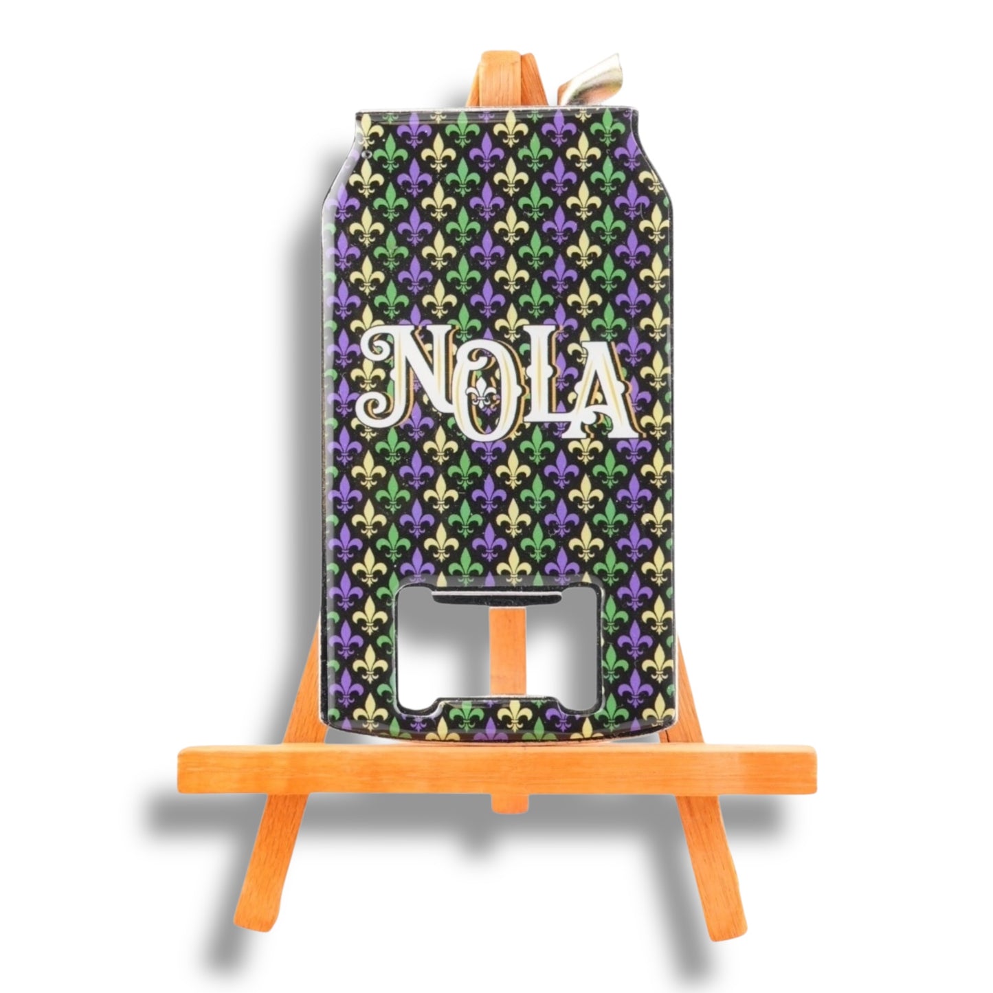 NOLA Mardi Gras Can-Shaped Opener - local art - Bottle Openers - New Orleans Souvenir