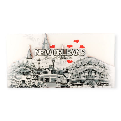Cityscape With Hearts Wooden Street Sign Wall Decor - durable - Signs - New Orleans Souvenir