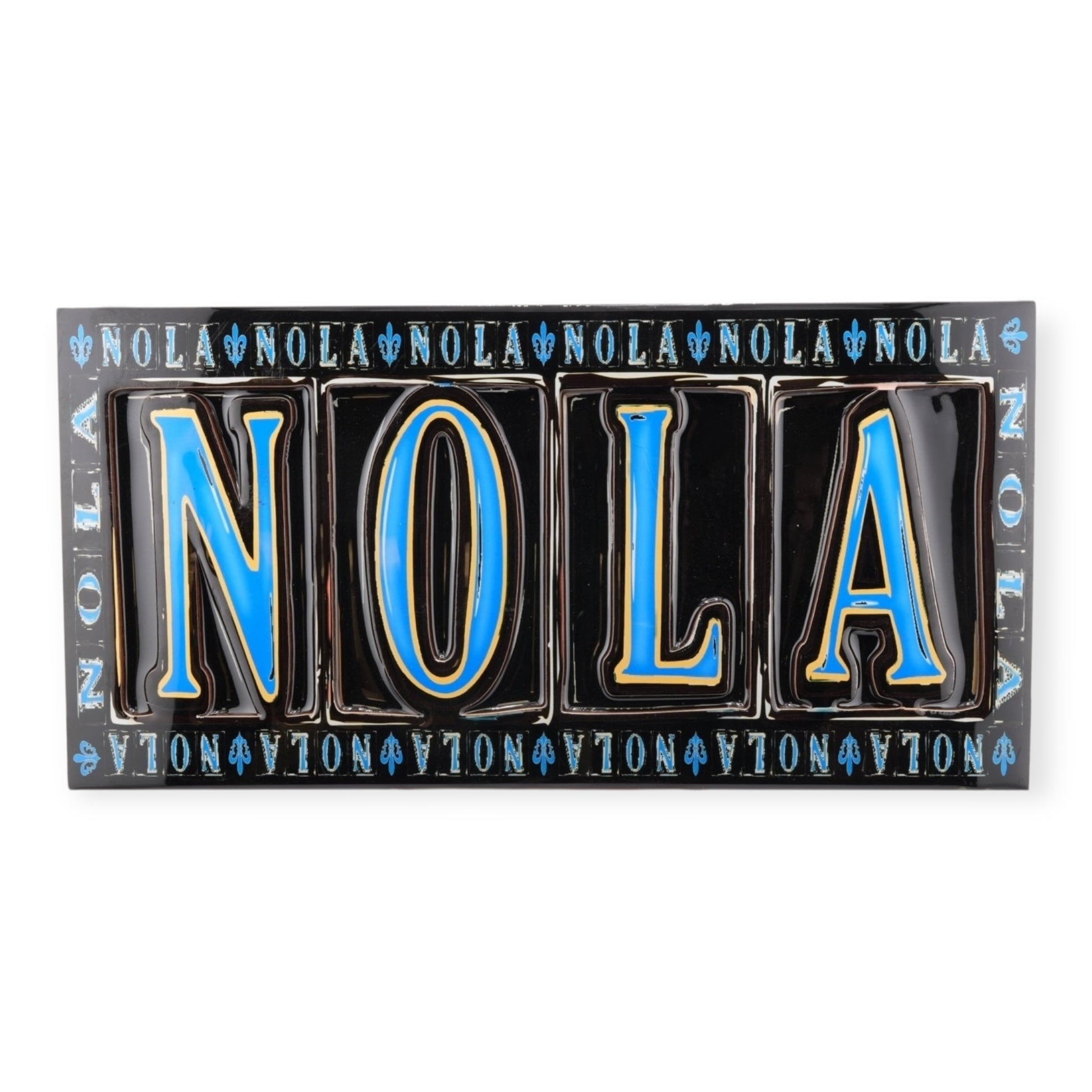 NOLA Black & Blue Wooden Street Sign Wall Decor - Signs - New Orleans Souvenir