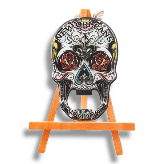 White Voodoo Skeleton Skull-Shaped Opener - local art - Bottle Openers - New Orleans Souvenir