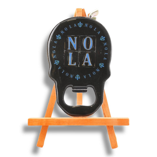 NOLA Black & Blue Skull-Shaped Opener - local art - Bottle Openers - New Orleans Souvenir