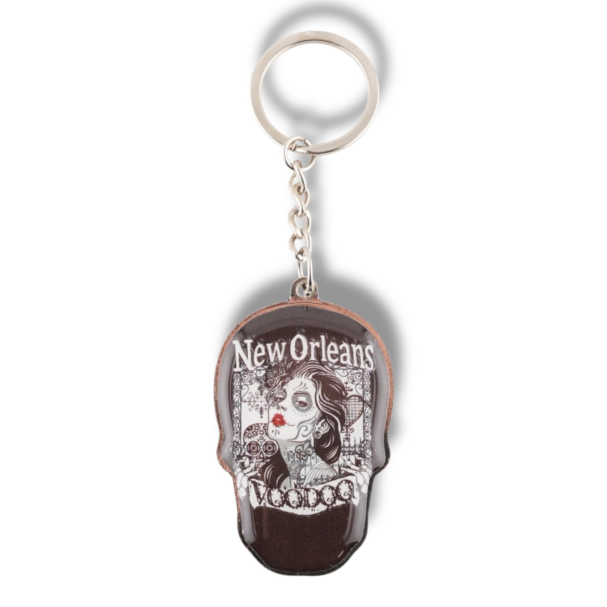 Voodoo Lady Metal Keychain - Keychains - New Orleans Souvenir