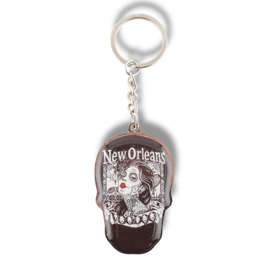 Voodoo Lady Metal Keychain - Keychains - New Orleans Souvenir