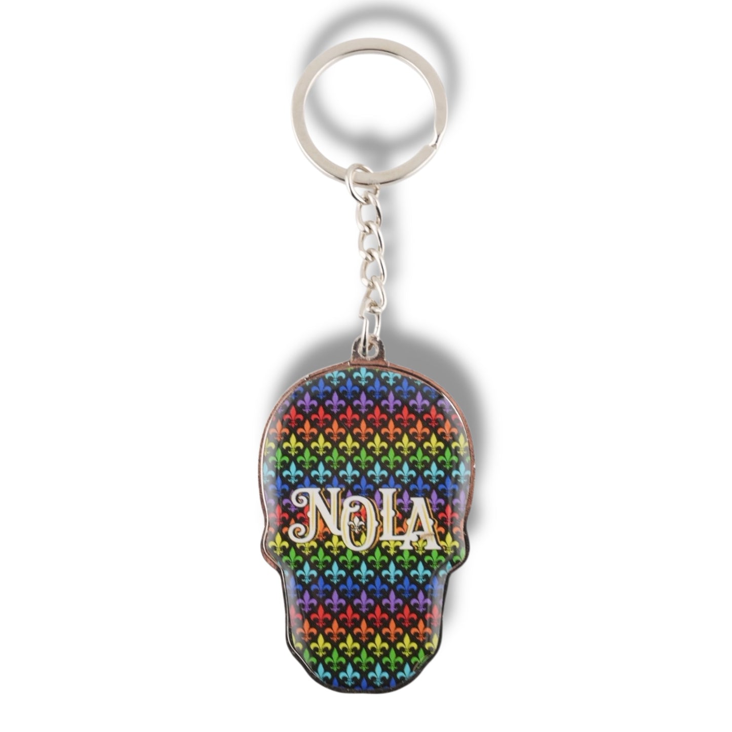NOLA Rainbow Metal Keychain - Keychains - New Orleans Souvenir