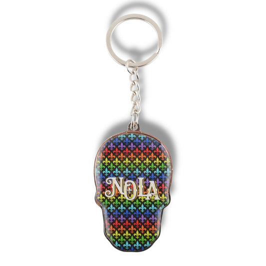 NOLA Rainbow Metal Keychain - Keychains - New Orleans Souvenir