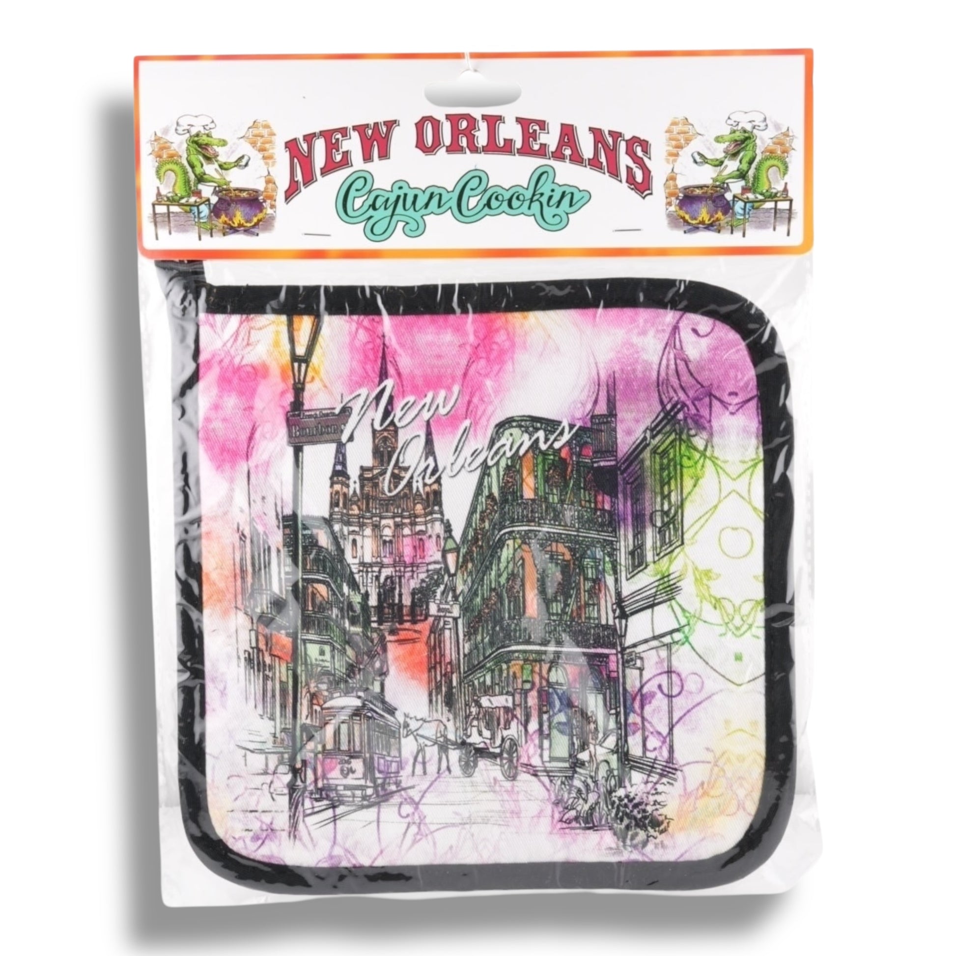 New Orleans Watercolor Cityscape Pot Holder - local art - Potholders & Oven Mitts