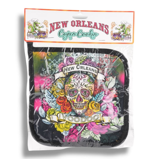 Green Voodoo Skeleton Pot Holder - Potholders & Oven Mitts - New Orleans Souvenir