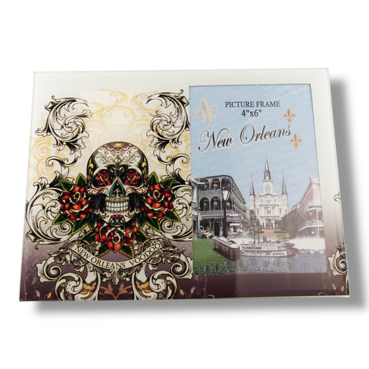 White Voodoo Skeleton Picture Frame - local art - Frames - New Orleans Souvenir