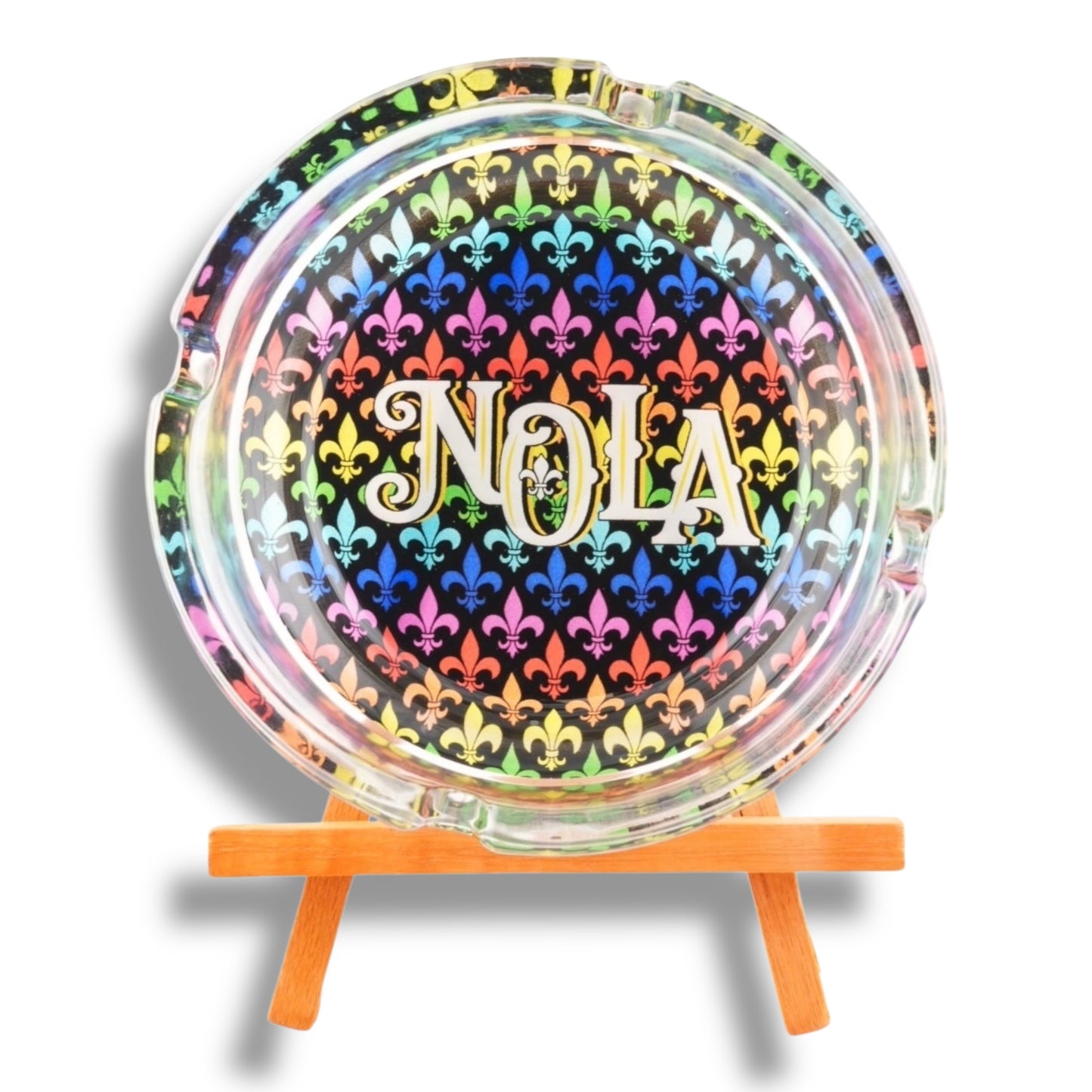NOLA Rainbow Round Ashtray - local art - Ashtrays - New Orleans Souvenir
