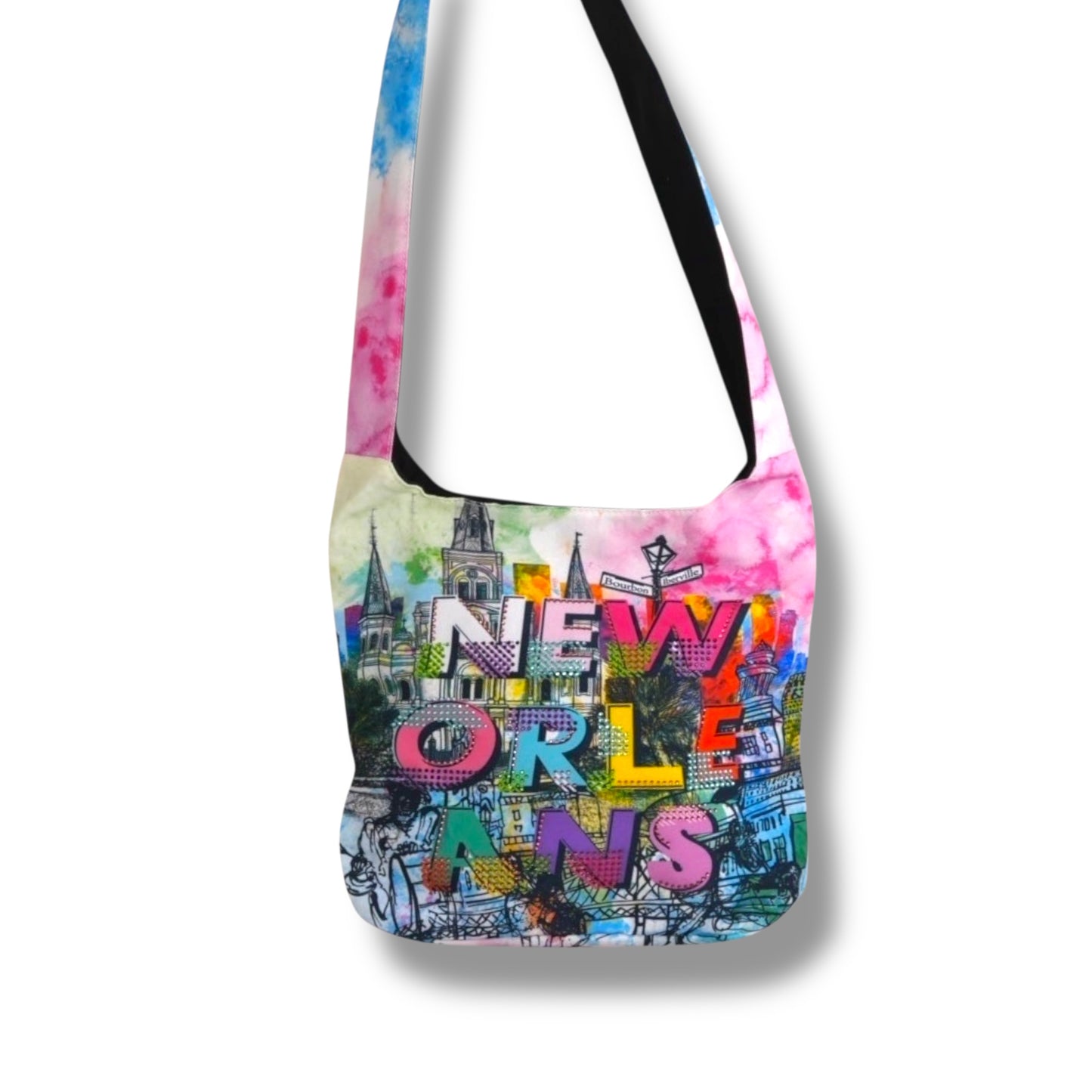 New Orleans Fun Colors Shoulder Bag - local art - Tote Bags