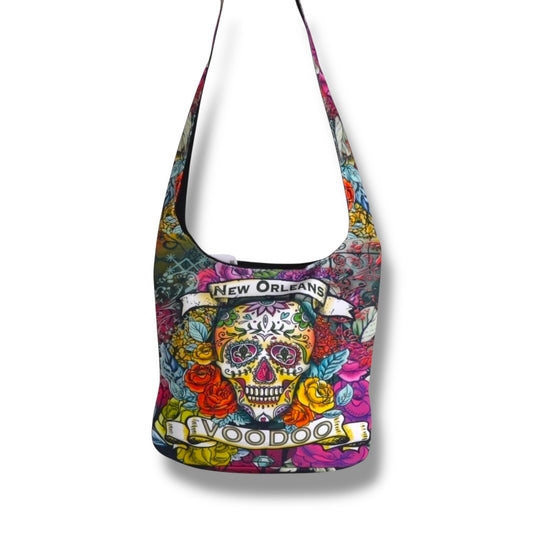 Green Voodoo Skeleton Shoulder Bag - Tote Bags - New Orleans Souvenir