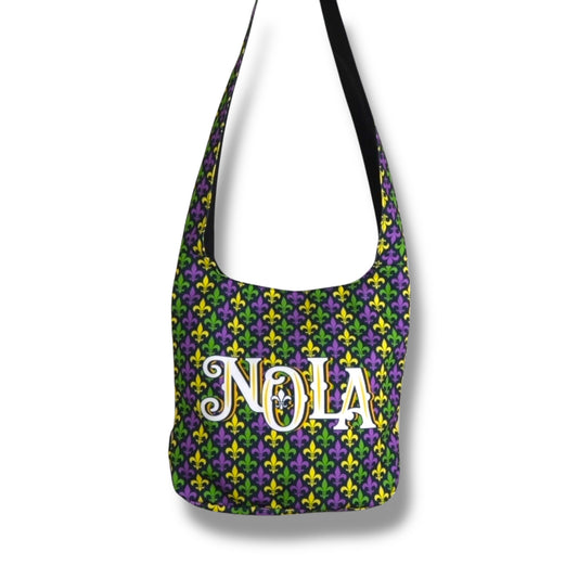 NOLA Mardi Gras Shoulder Bag - Tote Bags - New Orleans Souvenir