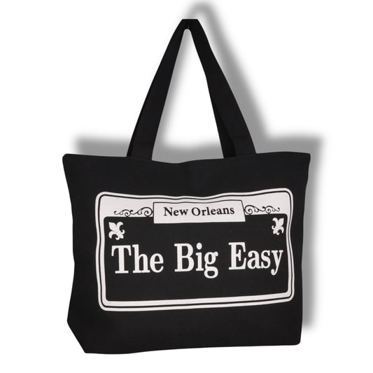 The Big Easy Street Sign Canvas Tote Bag - local art, vibrant - Keychains - New Orleans Souvenir