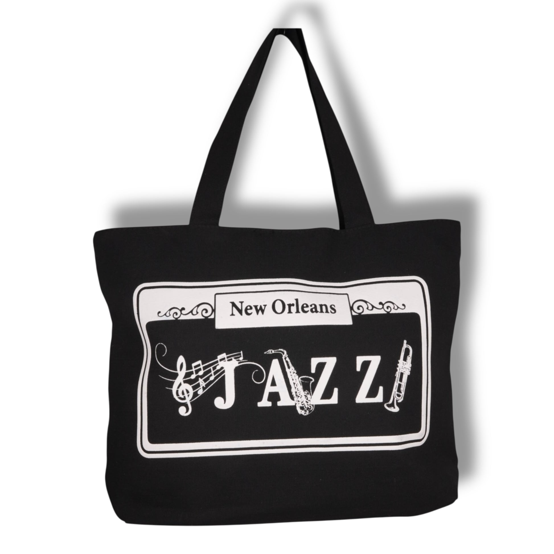 Jazz Music Street Sign Canvas Tote Bag - local art - Statues, Figurines & Sculptures - New Orleans Souvenir