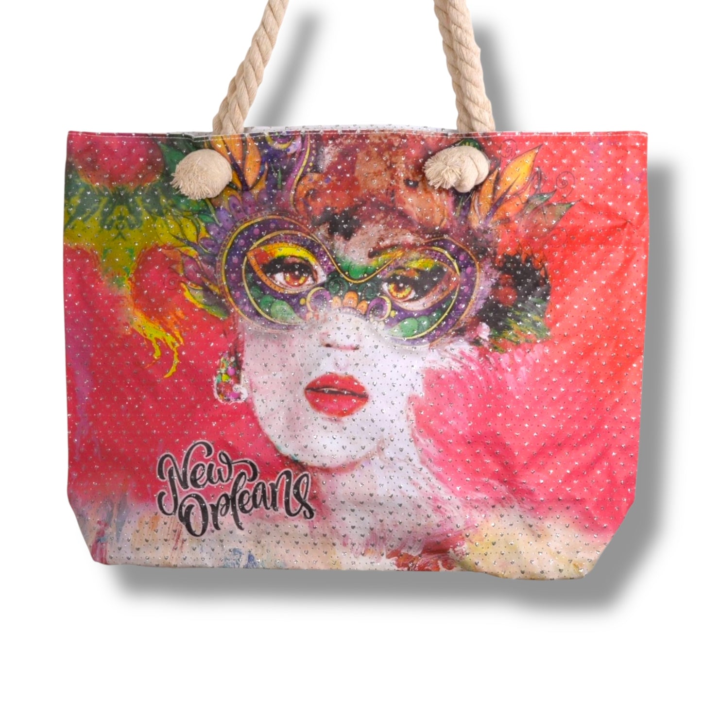 Mardi Gras Face Tote Bag - Tote Bags - New Orleans Souvenir