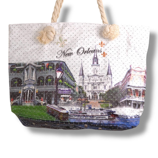New Orleans Cityscape Tote Bag - local art - Tote Bags