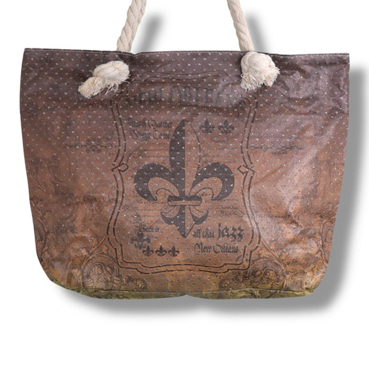 Fleur De Lis Black & Gold Tote Bag - local art - Tote Bags - New Orleans Souvenir