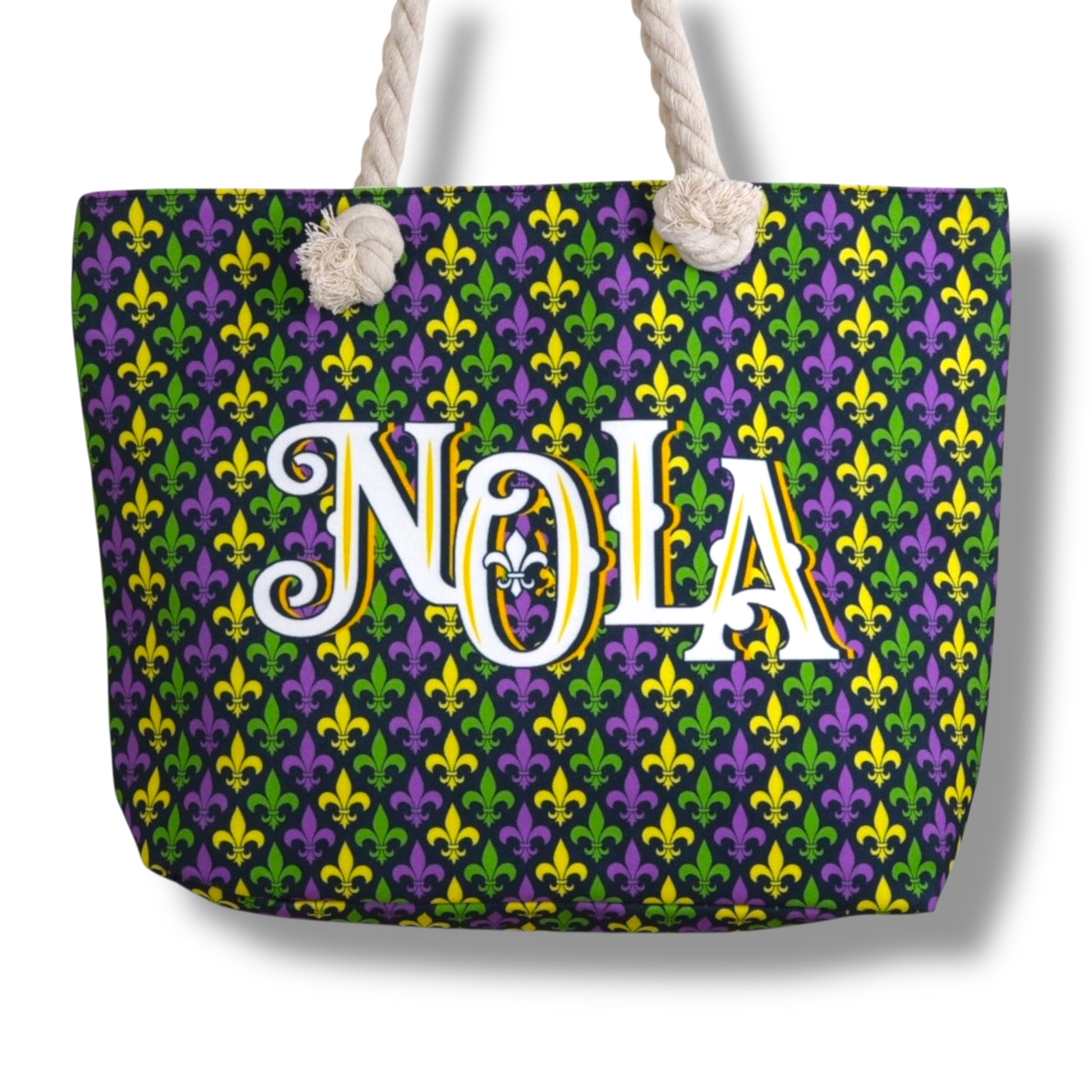 NOLA Mardi Gras Tote Bag - Tote Bags - New Orleans Souvenir