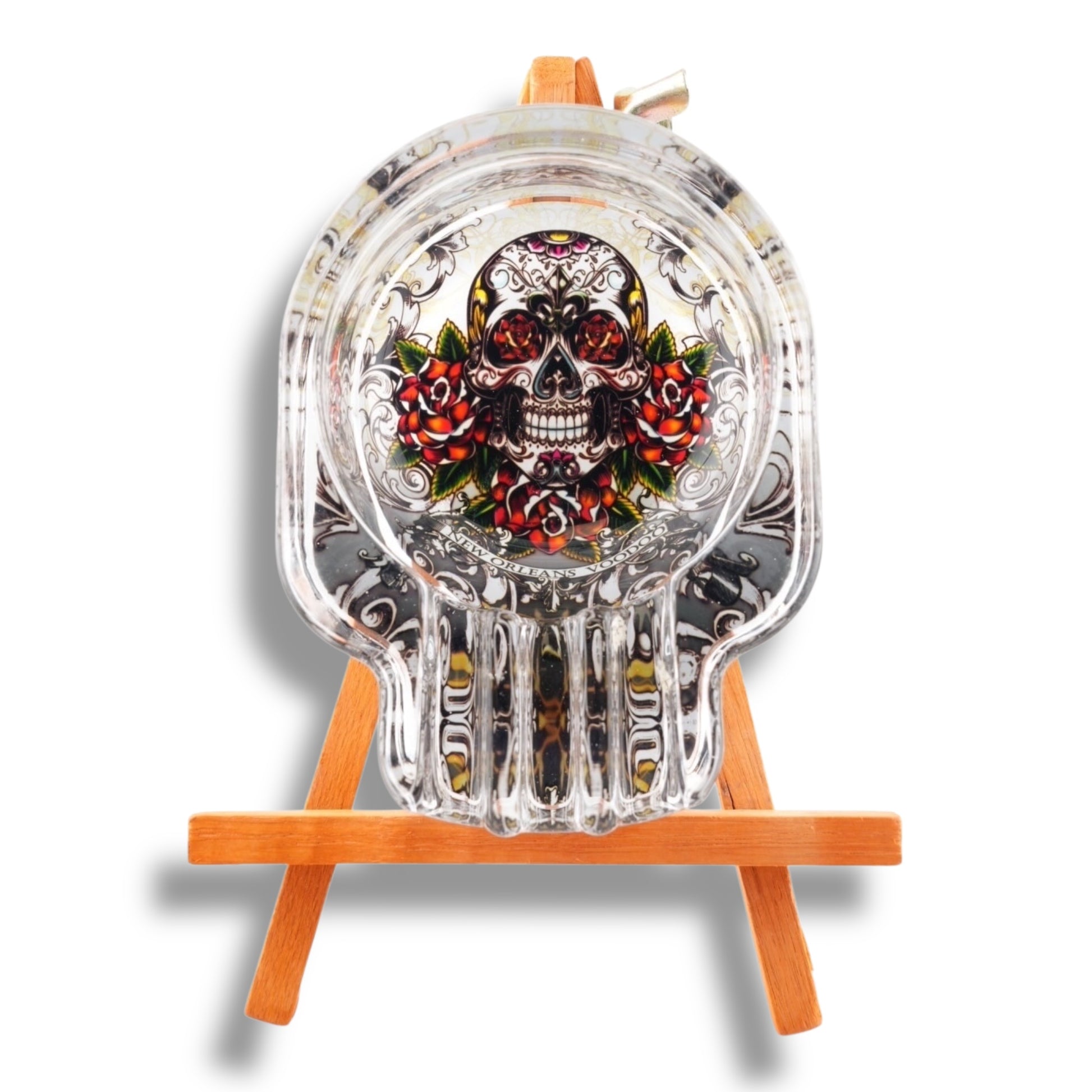 White Voodoo Skeleton Skull Ashtray - Ashtrays - New Orleans Souvenir